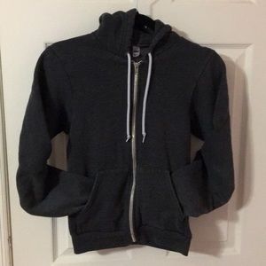 American Apparel hoodie- dark heather grey,  XS